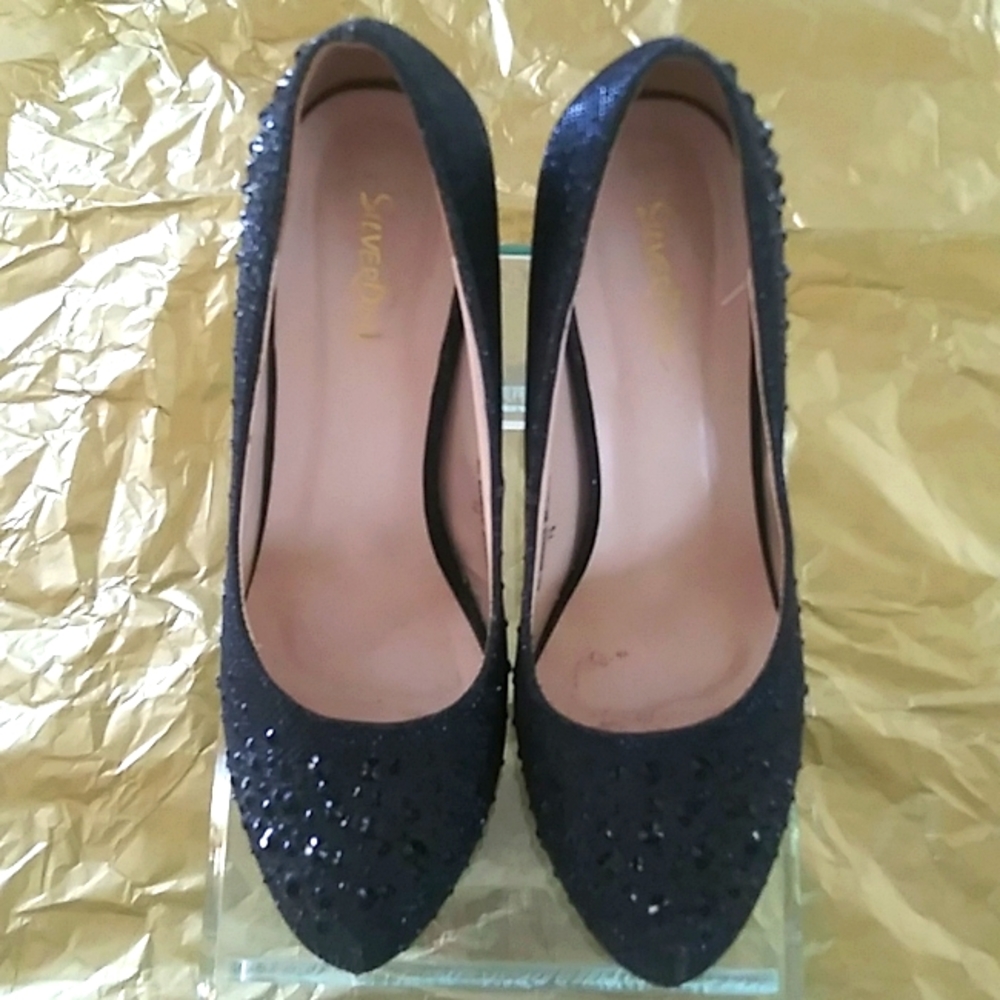 SILVER Dew Crystal Rhinestones pump